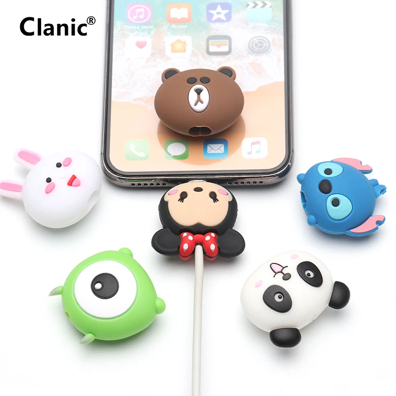 Kopen Leuke Cartoon animel kabel protector voor iphone usb kabel chompers houder charger wire organizer telefoon accessoires dropshipping