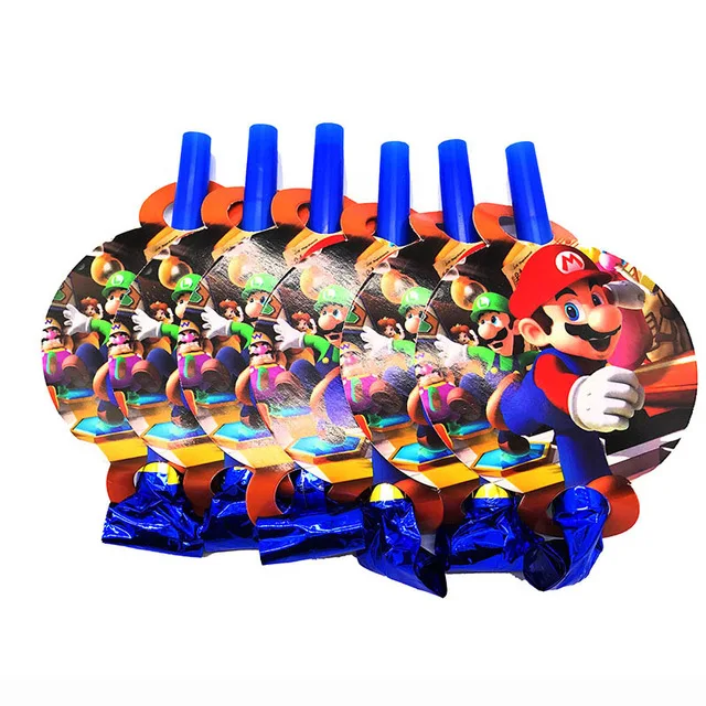 Тема "Супер Марио" одноразовая посуда Mario Bros детская игрушка тарелка и чашка для вечеринки салфетки принадлежности украшения выдувные баннеры воздушный шар - Цвет: 6pcs