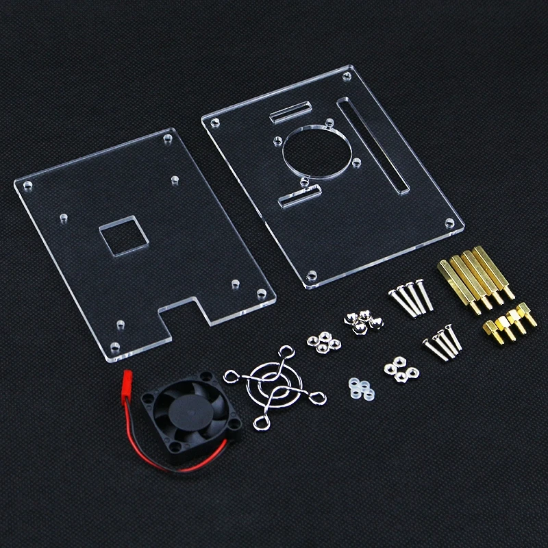 Raspberry Pi 4 модели B 1/2/3/4/5-ти слойной прозрачный акриловый корпус с охлаждающим вентилятором прозрачный просвечивающийся Чехол Коробка для Raspberry Pi 3