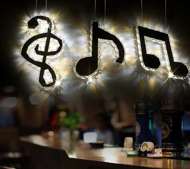 

LED modern dining room Pendant LAMPS three creative notes aisle cafe bar bar simple art lamps Pendant Lights