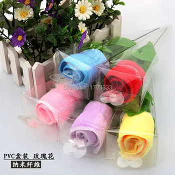 

Wholesale 100% cotton red rose flower,valentine's day lover wedding gift towel With gift box Free Shipping