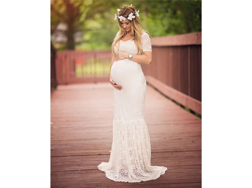 2018 Mermaid Maternity Dresses Photography Props Sexy Lace Maxi Maternity Gown For Photo Shoots Women Pregnancy Dress Clothes (5)