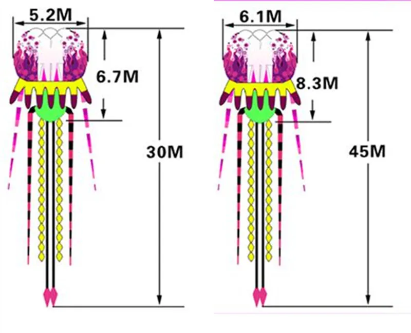 30 м 45 м большие Медузы воздушные змеи открытый Осьминог воздушный змей катушка Мощный воздушный змей для взрослых 3d воздушный змей завод parafoil игрушки
