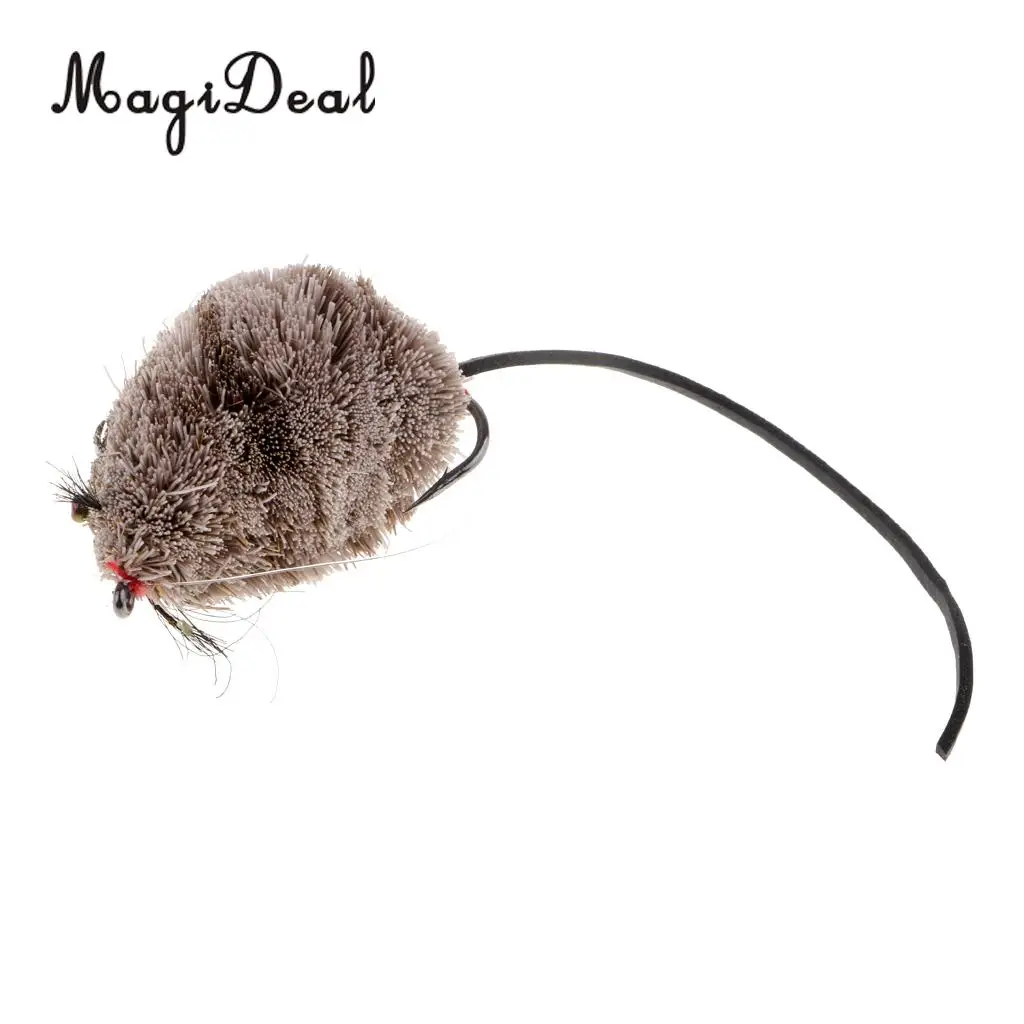 Vintage Fly Fishing Mouse Lure 1/0 Hook Snakehead Bass Trout Fly Fishing Flies