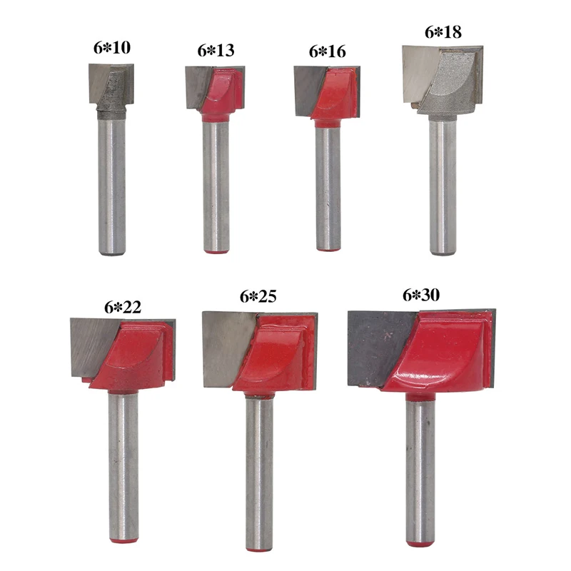 04 JDSR 6mm Shank Wood Router Bit Cleaning Bottom Router Bit Woodworking Tenon Milling Cutter Tool Cutting Smooth Wood Cutter Set