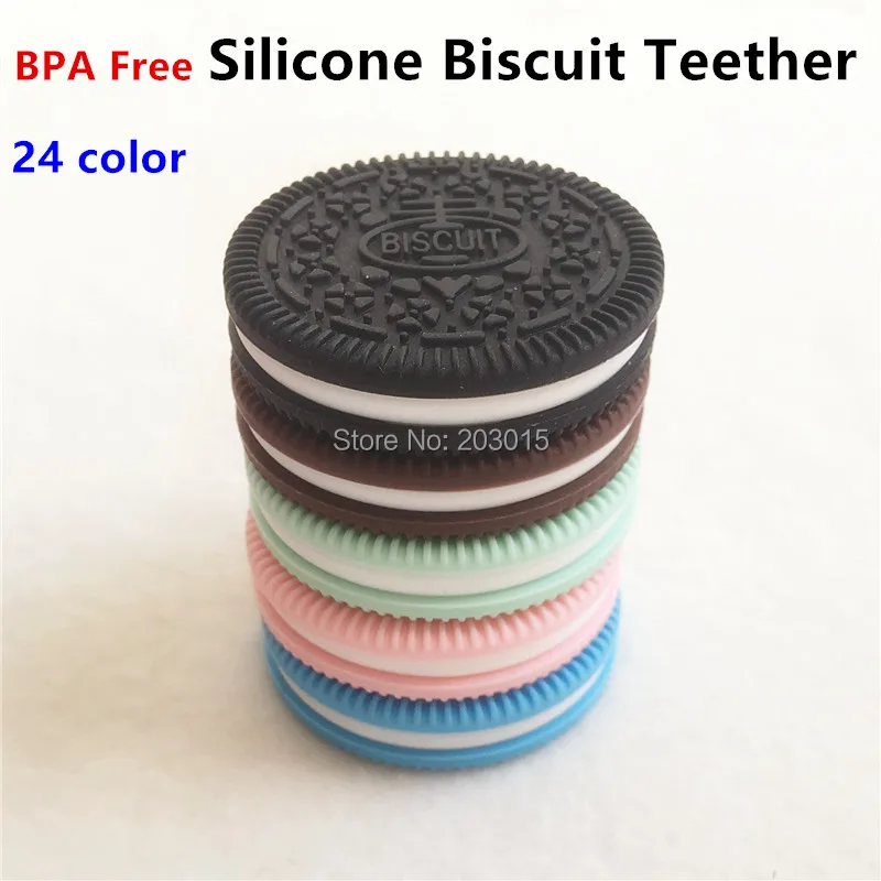 10PCS BPA Free Silicone Cookie Pendant Teether Baby Biscuit Pacifier Dummy Teething Chewable Pendant Nursing Necklace Jewelry