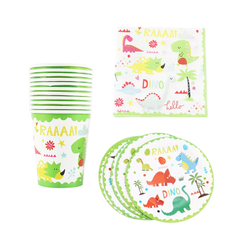 

Baby Kids Favor Dinosaur Party supplies Dinosaur theme birthday party decoration tableware paper plates&paper cups&napkins