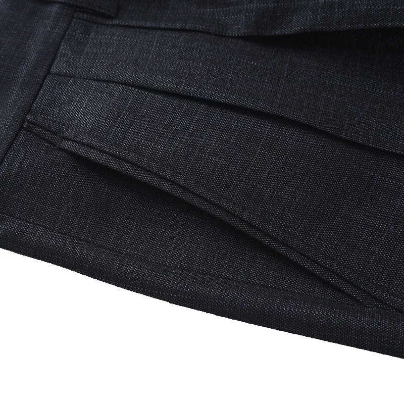 Autumn Winter Thick Double Pleated Dress Trousers for Men High Waist Loose Business Casual Suit Trousers