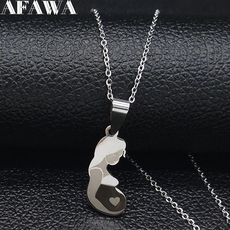 2021 Mode Femme Enceinte En Acier Inoxydable Collier Pour Femmes Argent Couleur Declaration Colliers Bijoux Cadenas Mujer N19036 Aliexpress