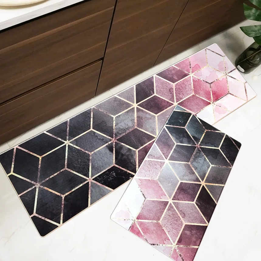 High Quality Kitchen Carpets PVC Leather Floor Mats Large Floor Carpets Doormats Bedroom Tatami Waterproof Oilproof Kitchen Rugs