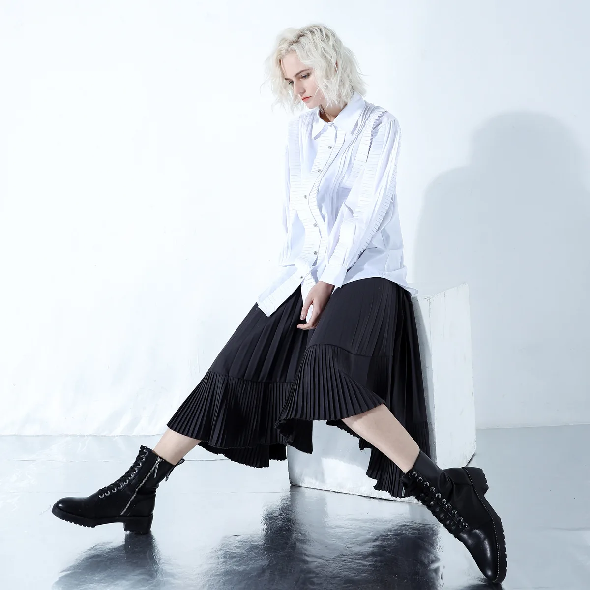 Blusas 2019 New   Long Casual Broadcloth Full Sleeve Appliques Solid Turn-down Collar Women Blouses & Shirt S-l