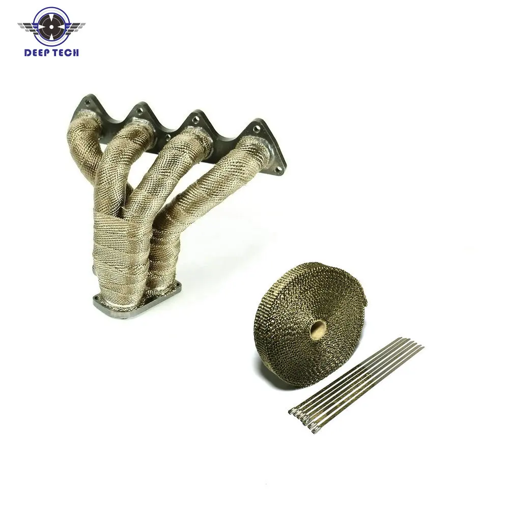 10m x 2inch Titanium Exhaust Wrap Exhaust Header Pipe Heat Insulating