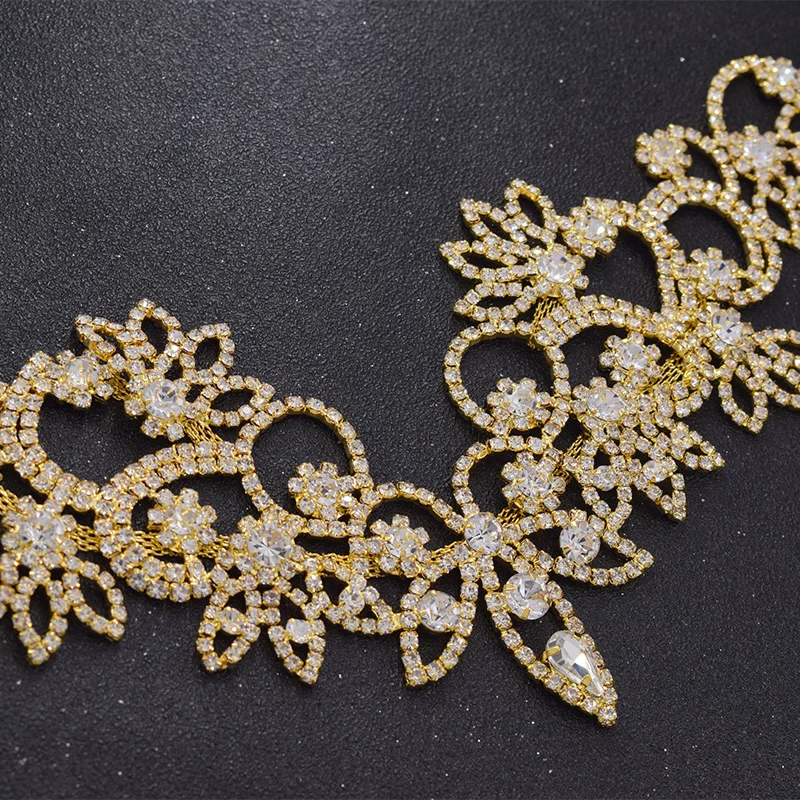 Rhinestone bridal dress necklines appliques (4)