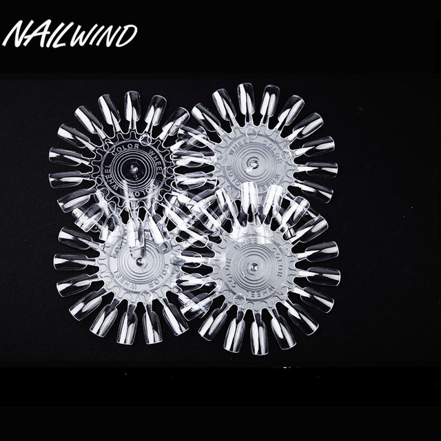 False Nail Tips Color Card Transparent White Buckle Ring Nail Art Practice Tools Manicure Patterns gel lacquer