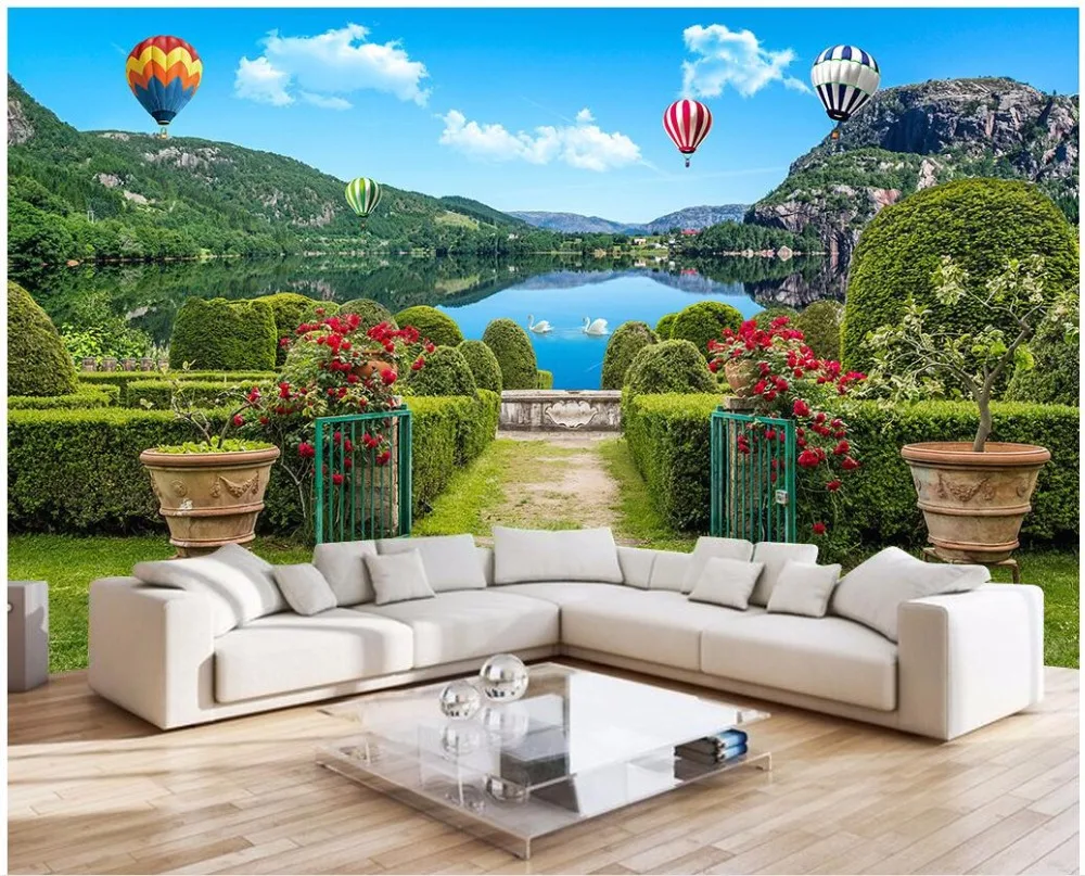 

Custom photo mural 3d wallpaper garden is shaded by the great lakes landscape Home decor 3d wall murals wallpaper for walls 3 d