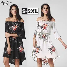 Womens Bohemia dress summer flare Sleeve Irregular Hem Dress knee length Floral print clothing ouc619 Womens Bohemia dress summer flare Sleeve Irregular Hem Dress knee length Floral print clothing ouc619