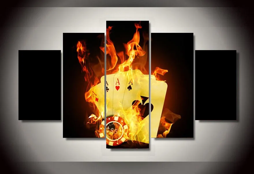 Printed-Poker-Flame-Painting-On-Canvas-Room-Decoration-Print-Poster-Picture-Canvas-Painting-For-Living-Room