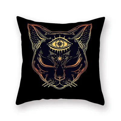 الذهب الأسود ماندالا غطاء الوسادة القمر أبو بريص الجمجمة خمسة أصابع الحيوان رئيس وسادة يغطي الزخرفية ل كنبة مكتب سيارة