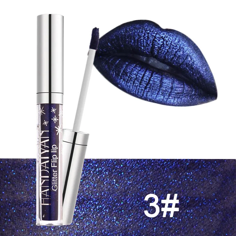 Glitter Lip Gloss Metallic Lips Tint Batom Diamond Shimmer Lip Stain Makeup 7 Colors Liquid Lipstick Lip Plumper Gloss Maquiagem