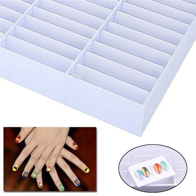 Дизайн ногтей 44 прозрачные сетки коробка с отсеками Органайзер контейнер Гель