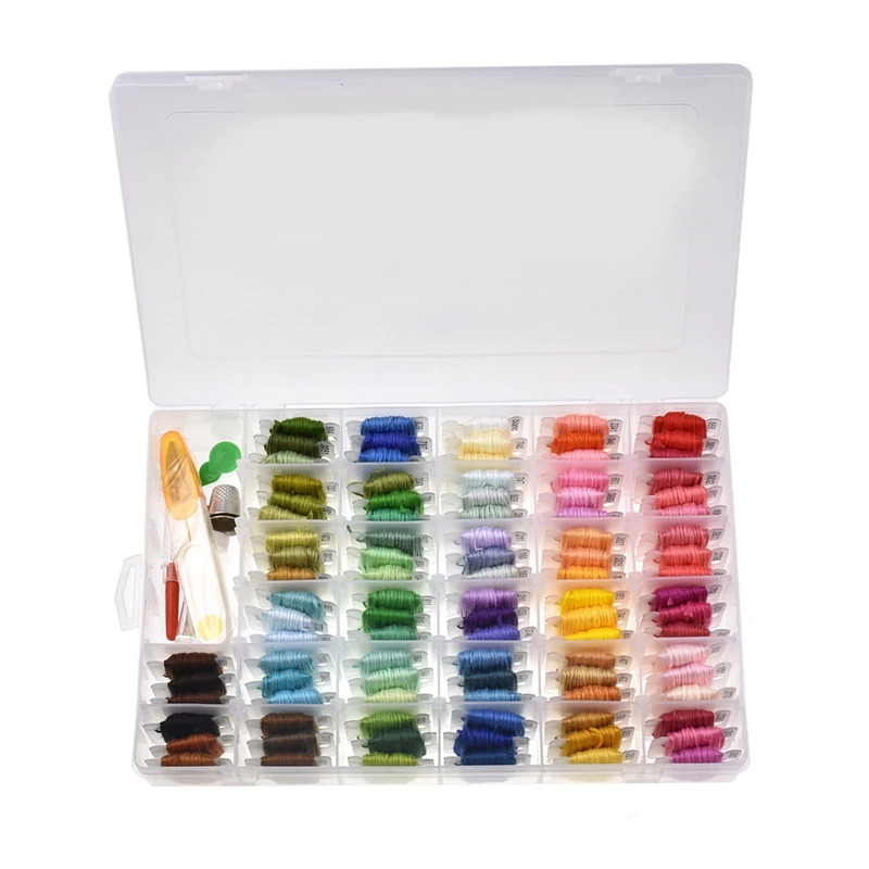 

Cross Stitch Thread 100 Mixed Color Approx 8M Cotton Sewing Skeins Embroidery Thread Floss Kit Diy Handmade Sewing Tools