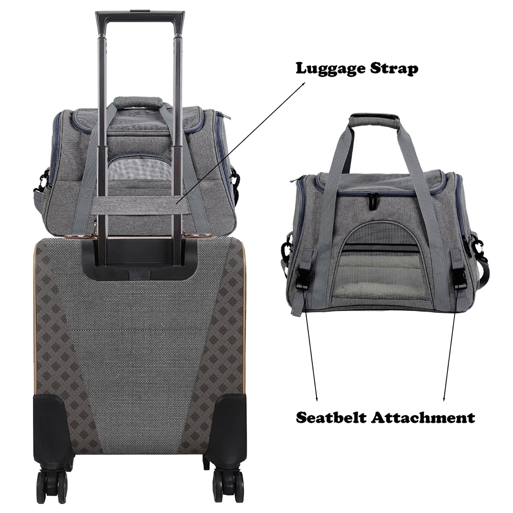  Dog Carrier Portable Pet Backpack Messenger Cat Carrier Outgoing Small Dog Travel Bag Soft Side Bre