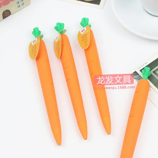 

1Pcs Kawaii Silicone Carrot Vegetable Press Automatic Mechanical Pencil School Supplies Student Stationery 547