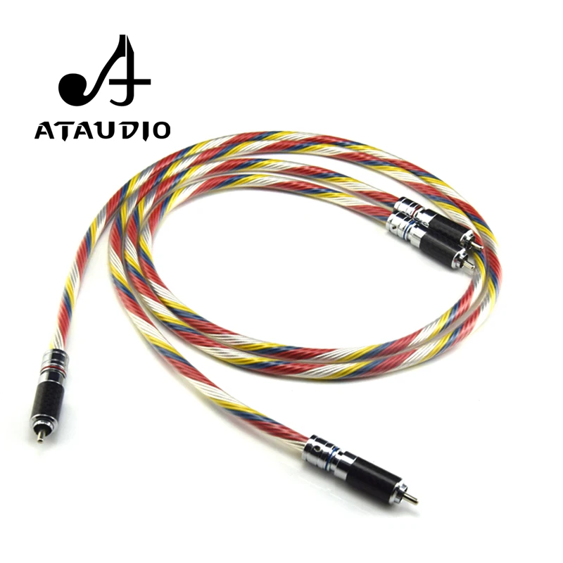 ATAUDIO Hifi посеребренный 2rca штекер к кабель Hi end красочный 6N 2 RCA кабель|rca cable|2 rca cable2 |
