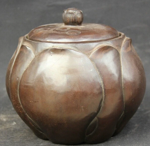 

524 7" Marked Chinese Folk Dynasty Bronze Lotus Flower Fish Incense Burner Censer Discount 35%