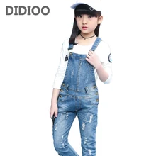Джинсовые комбинезоны высокого качества; Весенняя детская одежда; джинсовый комбинезон для девочек; Модные осенние детские штаны для девочек-подростков; 2T-14