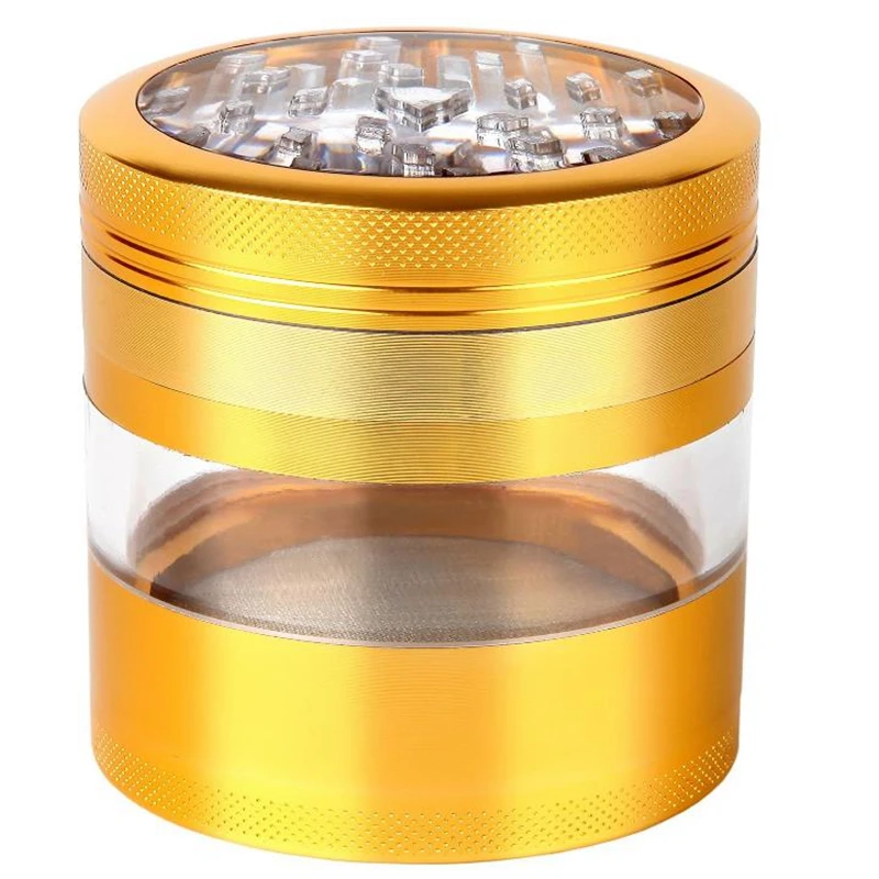 

Big Transparent layer Grinder 3.0 Inch Tall 2.5 Inch Diameter Herb Smoking Grinders Tobacco Cigarette Premium Crusher Grade