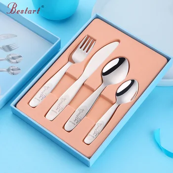 

Children Lovely 304 Stainless Steel Cutlery Set Mirror Polishing Knife Table Fork Spoon Teaspoons Tableware Dinnerware Set