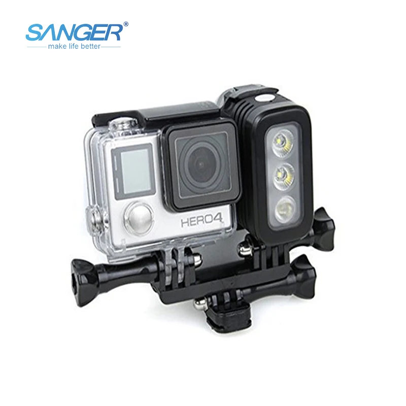

SANGER for GoPro Accessories Underwater 30M Waterproof 3 LED Diving Light Lamp for Xiaomi Yi Go Pro Hero5 4 3+ SJCAM SJ4000