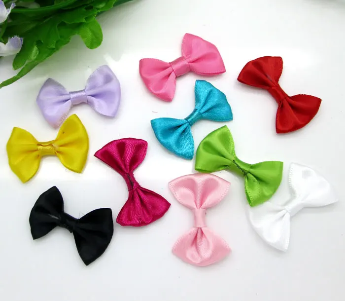 

50pcs Mixed Baby Satin Ribbon Polyester Bowknot Hair Clips Applique DIY Craft Wedding Bow Tie Scrapbooking Decoration 3.5x2.2cm