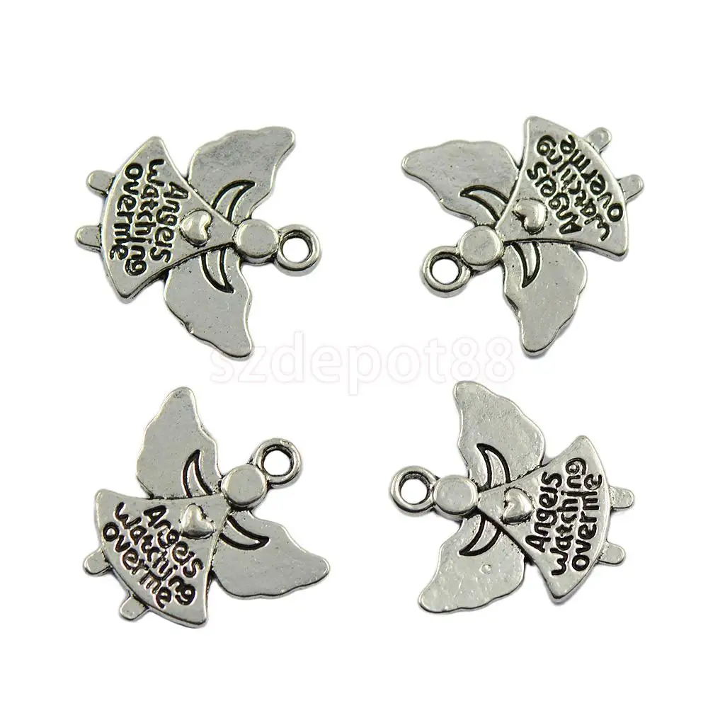 30 Tibetan Silver Color Angel Charms Pendants Angels Watching over me Jewelry DIY 2