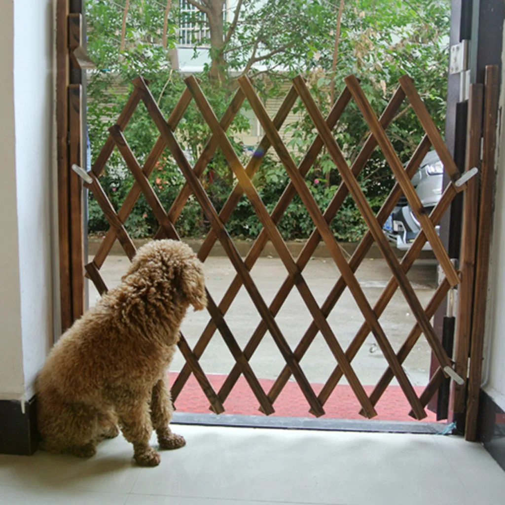 Portable Folding Safe Guard Indoor and Outdoor Small Pet Wooden Fence Isolation Door Gate Guard Telescopic Safety Rail Barrier