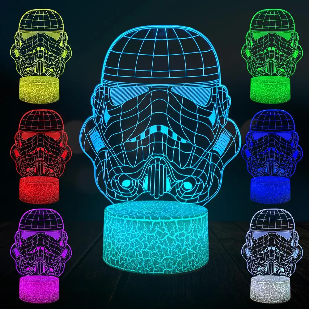 

Imperial Stormtrooper White Knight 3D Lamp LED USB Mood Star Wars Night Light Multicolor Touch Remote Change Table Desk Gift Kid