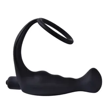 10 Speeds G Spot Cock Ring Wearing Anal Plug Butt Plug Vibrator Anus Dilatators Realistic Dildo