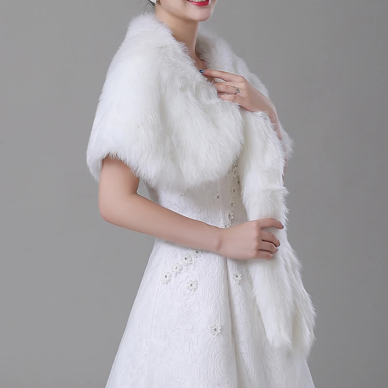 U-SWEAR 2018 Новое поступление Белый искусственного меха Свадебные аксессуары Свадебные Куртки Теплые Свадебные Болеро Свадебные палантины