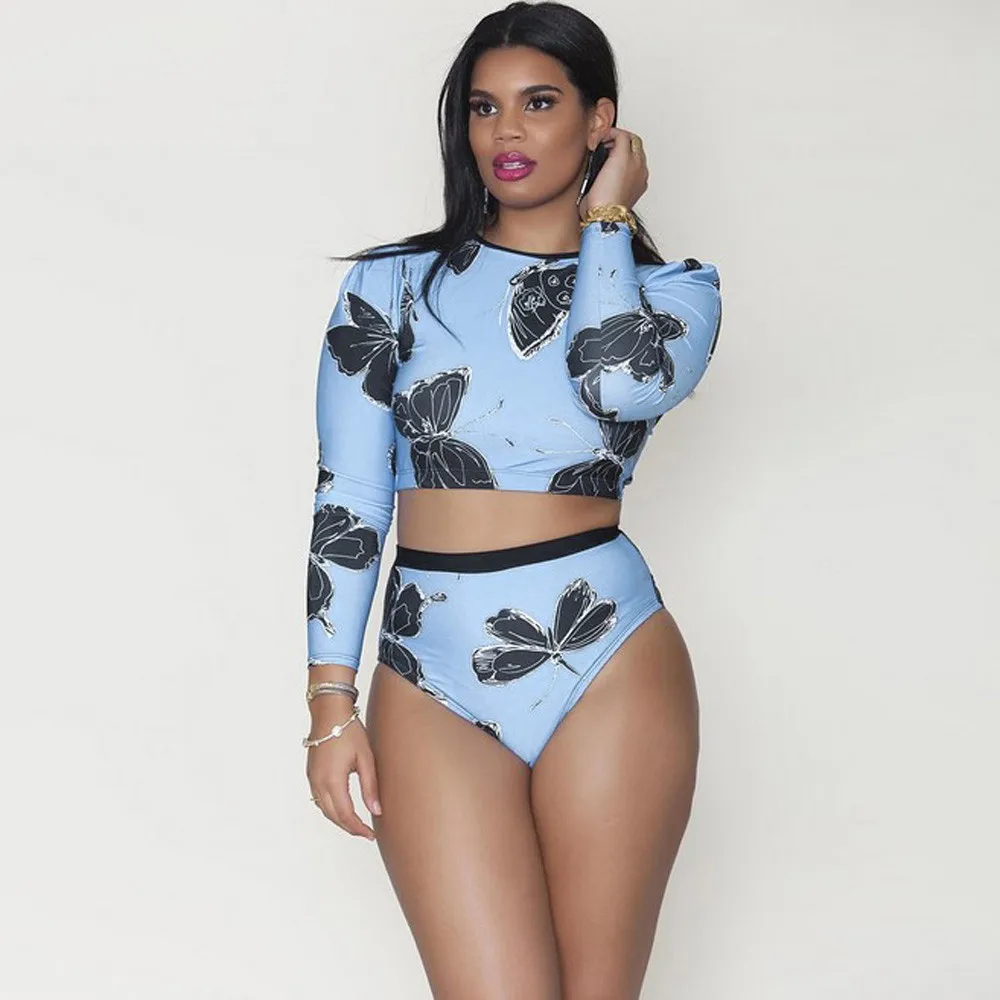 

Long sleeve swimwear women high waist bikini set beach bikinis push up bikinis swimsuit Women maillot de bain femme 2019 Tankini