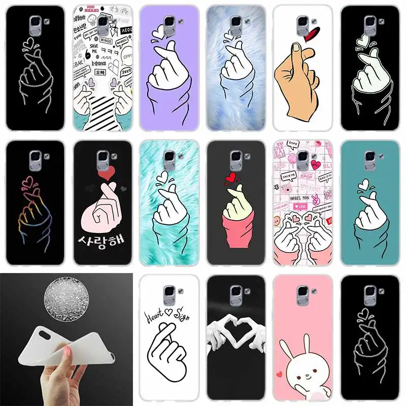 

Phone case Cover k pop Love on the finger kpop FOR Coque Samsung Galaxy J6 J4 J8 J7 2018 Plus J3 J5 J7 Prime Pro 2017 2016 Casse