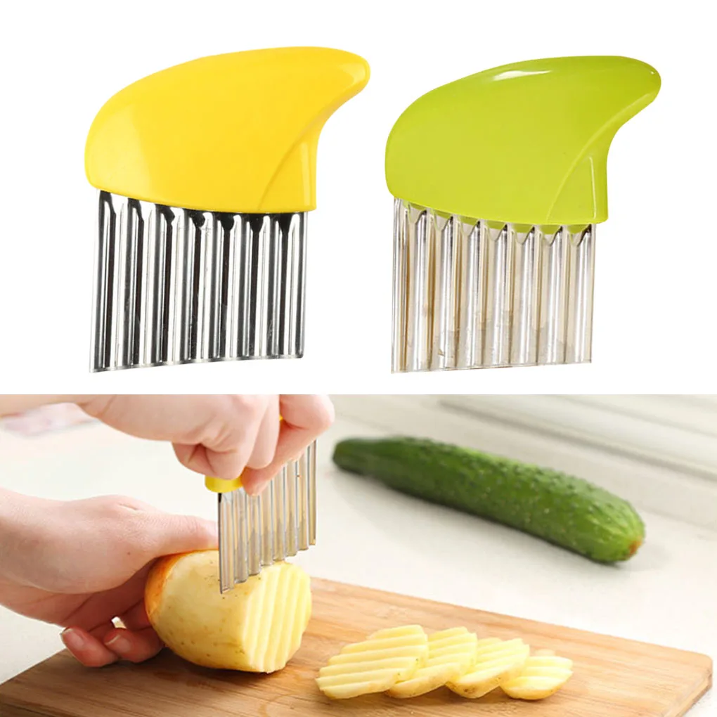 

New French Fries Cutter Vegetable Potato Chips Making Peeler Wavy Edged Fruit Slicer Kitchen Tool