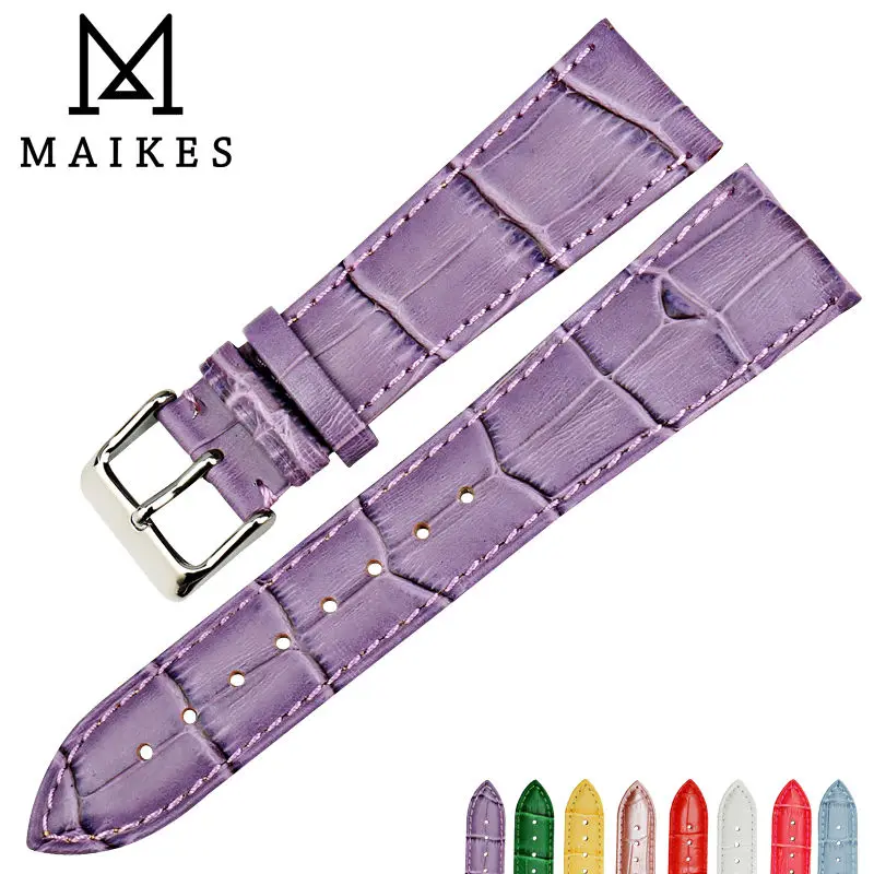 Ремешок для часов из натуральной кожи фиолетовый|watch band 16mm|leather watch bandgenuine leather |