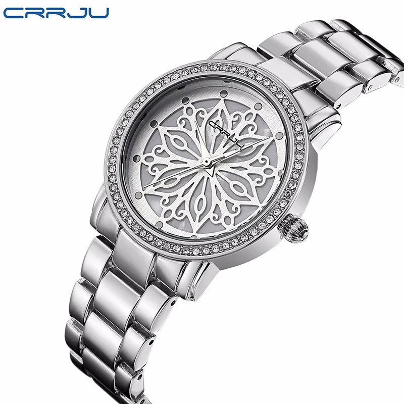 Crrju Women Watches 2018 Top Luxury Brand Fashion Charms Rose Gold Women Watch Diamond Ladies  Wristwatch relojes mujer 2019 (3)