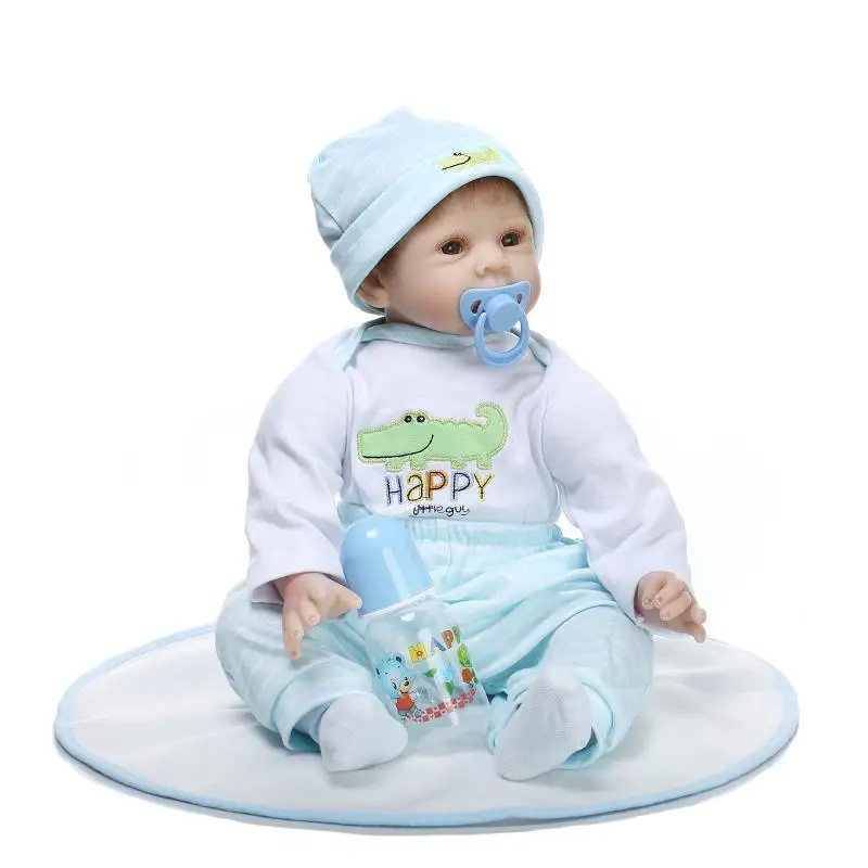 

55CM reborn babies dolls girls toys bebe gift boneca reborn realista with clothing feeding bottle magnetic pacifier