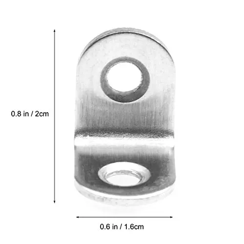 50 шт., нержавеющая сталь 90 градусов угол l-образный кронштейн, угловая скобка шарнирный кронштейн крепеж 20 мм 20 мм x 16 мм Серебряный тон, 2 отверстия