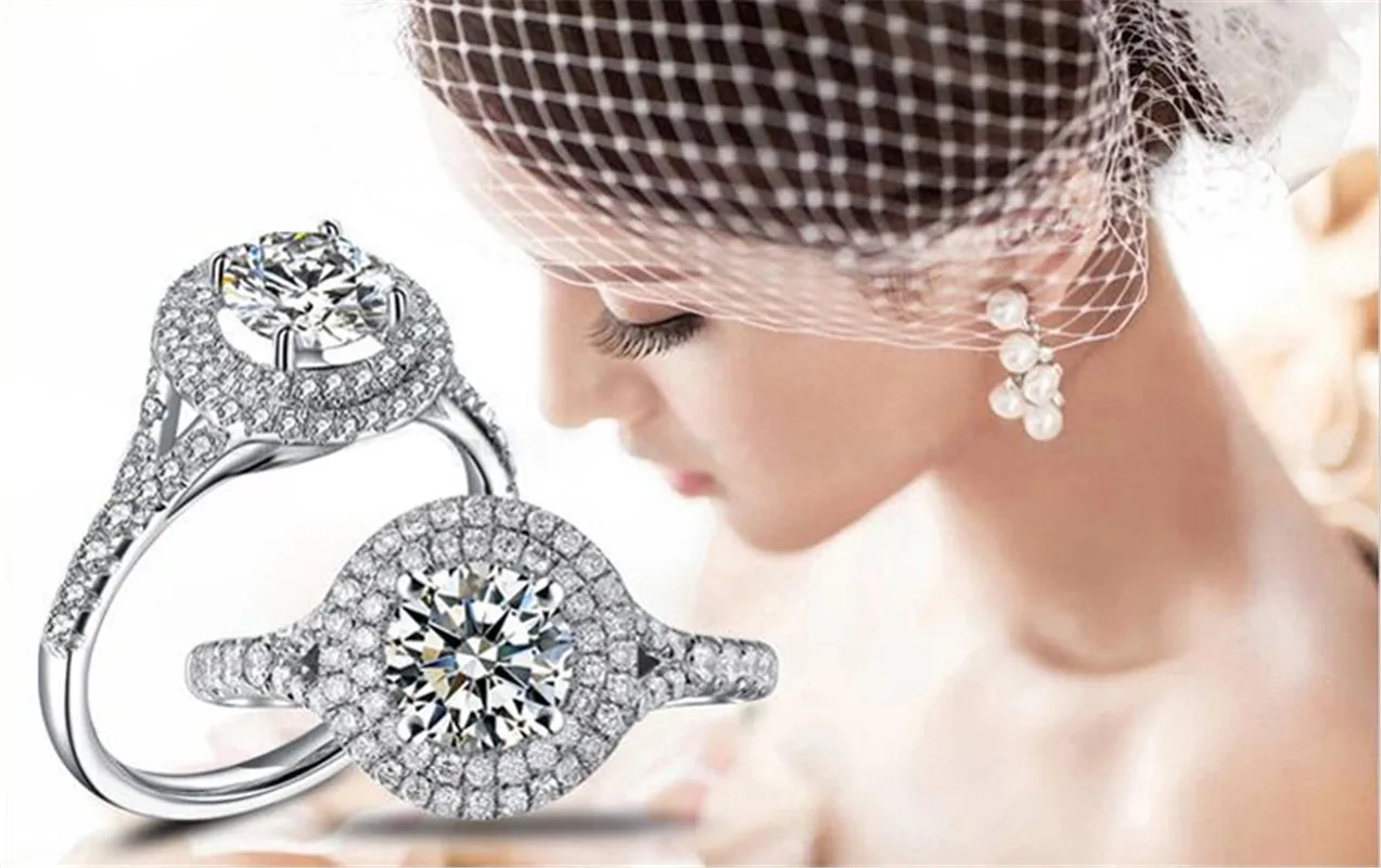 Micro Paved Excellent Cut 1ct 14k Romantic Brand Jewelry Solid White Gold Diamond Ring Women Engagement Finger Ring Rings Aliexpress Micro Paved Excellent Cut 1ct 14k Romantic Brand Jewelry Solid White Gold Diamond Ring Women Engagement Finger Ring Rings Aliexpress