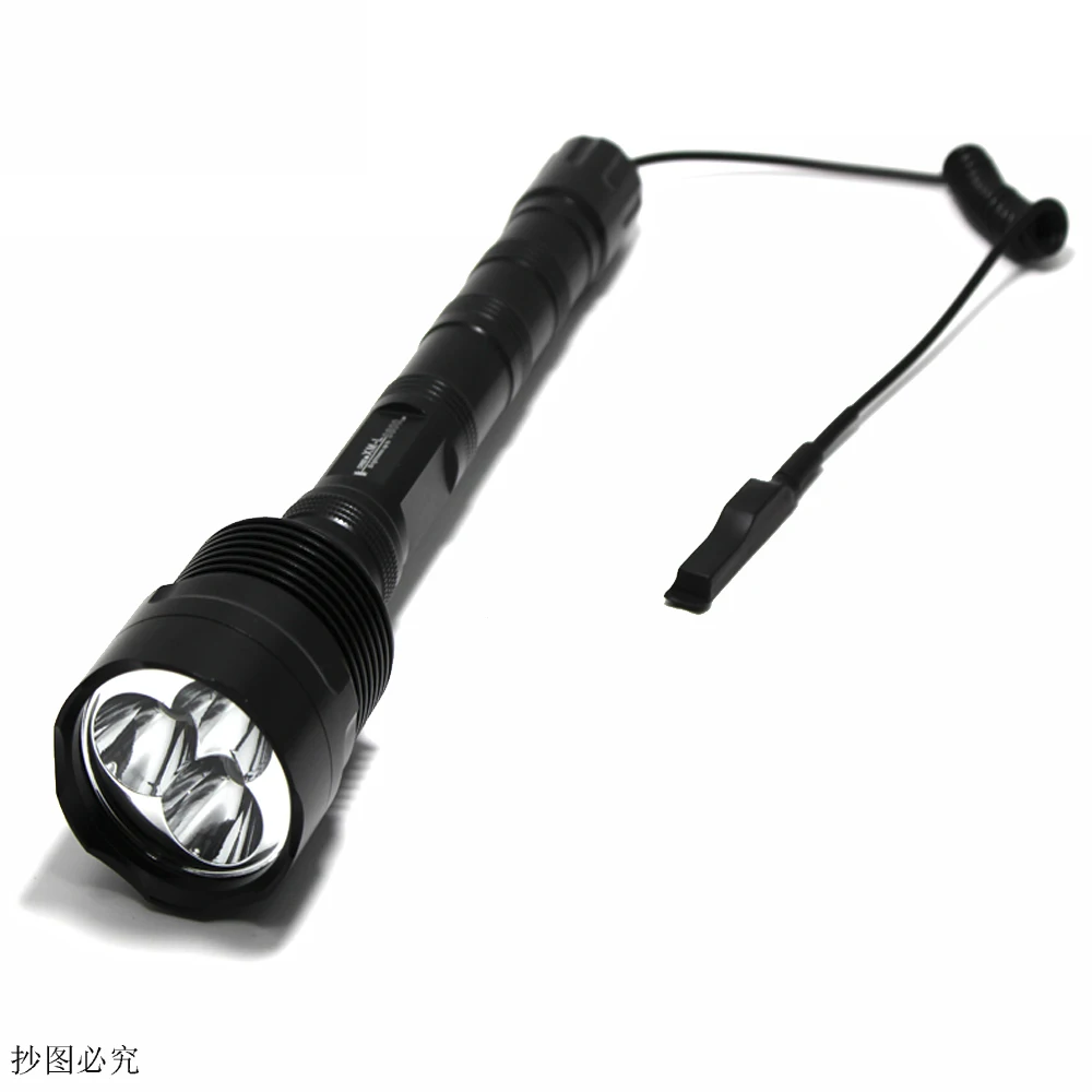 3800 люмен светодиодный фонарик для охоты 5-Mode тактический фонарь 3-светодиодный T6 белый фонарик для кемпинга охоты-черный(2x18650/3x18650