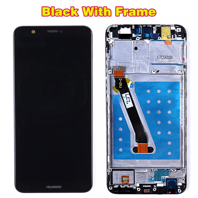 Huawei P Смарт ЖК-дисплей huawei Enjoy 7S сенсорный экран 5,65 дюймов дигитайзер в сборе 2160*1080 рамка с бесплатными инструментами стеклянная пленка - Цвет: Black With Frame