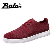 BOLE Mosca de la Moda de Tejer Transpirable Hombres Zapatos Causales Nuevo Diseño Superstar Lace Up Comfort Hombres Zapatos de Ocio Zapatos Para Caminar Los Hombres plana
